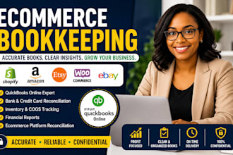 do ecommerce bookkeeping in quickbooks for shopify amazon, etsy, and woocommerce