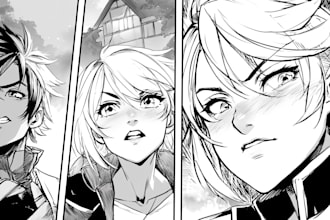 illustrate fantasy manga comic artwork art