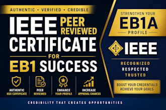 provide a legitimate ieee reviewer certificate for eb1 success