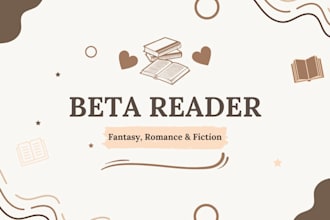 beta read your fantasy, romance and ya novels