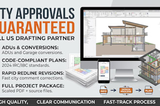 draw permit ready architectural and structural mep drawings for city permit USA