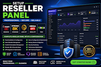 setup reseller panel dream4k, strong8k, lion ott, mega ott, trex, reseller panel