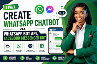 create whatsapp chatbot via whatsapp bot api, facebook messenger bot