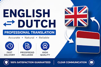 transalte english to dutch and dutch to english professionally