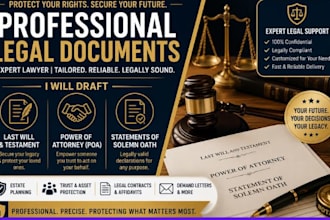 be your lawyer for last will, statements of a solemn oath, and power of attorney