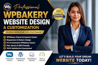 design or redesign wordpress website with elementor pro and wpbakery