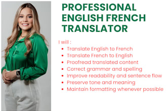 manually translate english to french or french to english