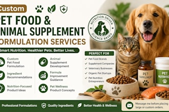 formulate custom pet food animal supplements and nutrition products