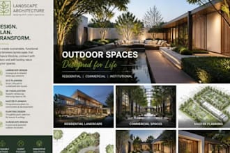 do US architecture landscape design floor plans site plans with realistic render