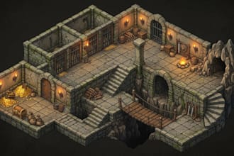 design isometric tilemap and tileset rpg game map seamless, snow tiles pixel art