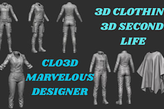create realistic 3d garments clothing in clo 3d mavelous designer second life