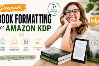 do book formatting, kindle ebook formatting, paperback formatting for amazon KDP