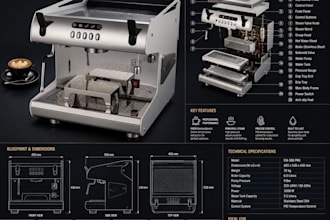 develop an innovative coffee machine industrial design for manufacturing