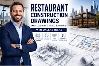 create restaurant construction drawings mep design hvac layouts in dallas texas