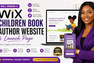 design a wix childrens book author website and launch page