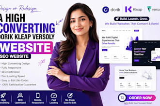 design or redesign a high converting dorik kleap versoly website SEO website