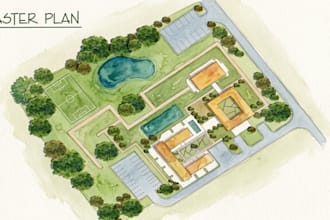 design a stunning landscape plan, masterplan, or site plan for any project