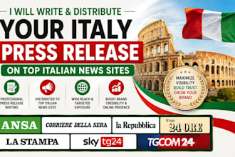 write and distribute your italy press release on top italian news sites