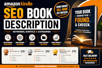 write SEO book description, subtitle, keywords and KDP listing optimization