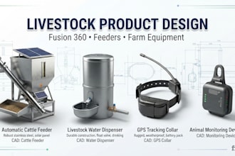 design livestock accessories, feeders, and farm equipment in fusion 360