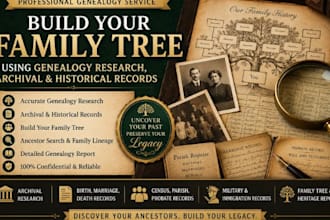 build your family tree using genealogy research, archival and historical records