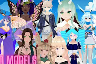 make custom vrchat avatar, 3d vtuber model and vroid character