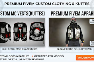 create fivem kuttes custom fivem clothing kuttes mc mc vest biker clothing