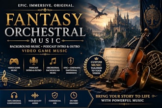 compose fantasy orchestral background music podcast intro outro video game music