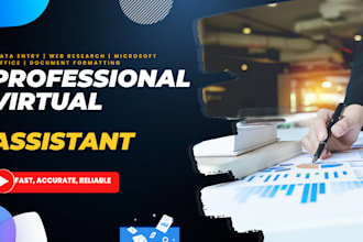 be your virtual assistance for data entry, web research and admin support