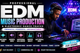 produce energetic edm music and electronic dance tracks