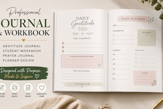 create gratitude journal, student workbook prayer journal digital planner design