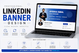 design a professional linkedin banner and cover photo