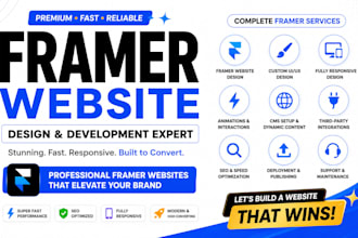design or redesign your framer website, framer web design and  landing page