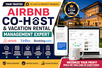 be your airbnb co host for guest communication, vrbo and booking com manager
