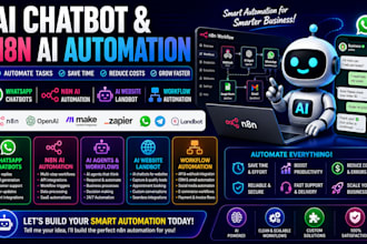 ai chatbot, n8n ai automation,whatsapp chatbots workflow, ai website landbot