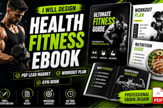 design health fitness ebook, pdf lead magnet, workout plan gym book