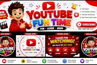 do youtube banner, logo design, channel intro and uotro