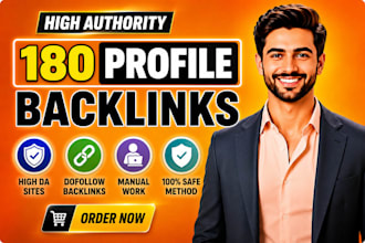build 180 manual SEO profile backlinks for powerful link building