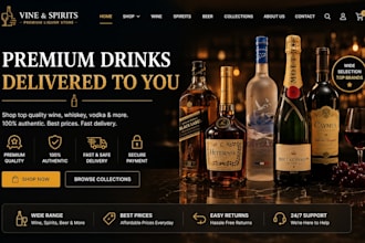 design wix online liquor store website wine shop alcohol store beverage website
