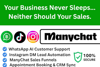 build instagram ai whatsapp chatbot for customer support, sales, lead generation
