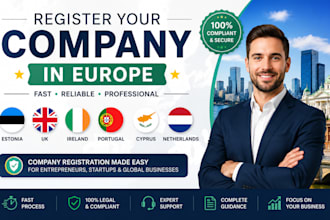 register your company in estonia, UK, ireland, portugal and cyprus