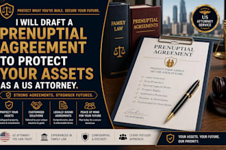 draft a prenuptial agreement to protect your assets as a US attorney