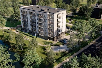 restructure building facade,modern elevation design,3d landscape outdoor kitchen