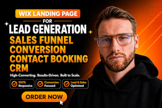 wix landing page for lead generation sales funnel conversion contact booking CRM