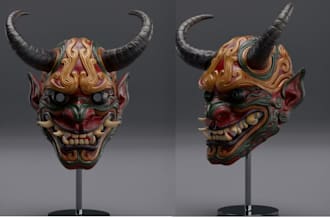 design custom halloween monster vampire mask for cosplay and 3d printing