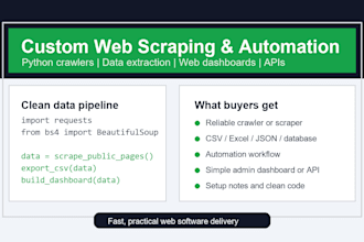 build a custom web crawler, scraper, and automation script