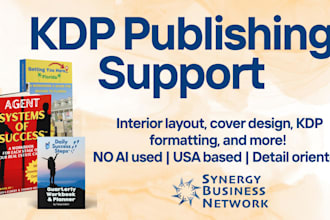 help you publish a book on amazon KDP with formatting and cover assistance