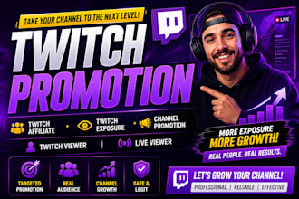 promote your twitch channel and increase organic exposure and audience reach