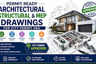 do permit ready architectural, structural and mep drawings for city permit USA