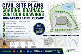 draw civil site plans, grading, drainage, contour drawings for land development